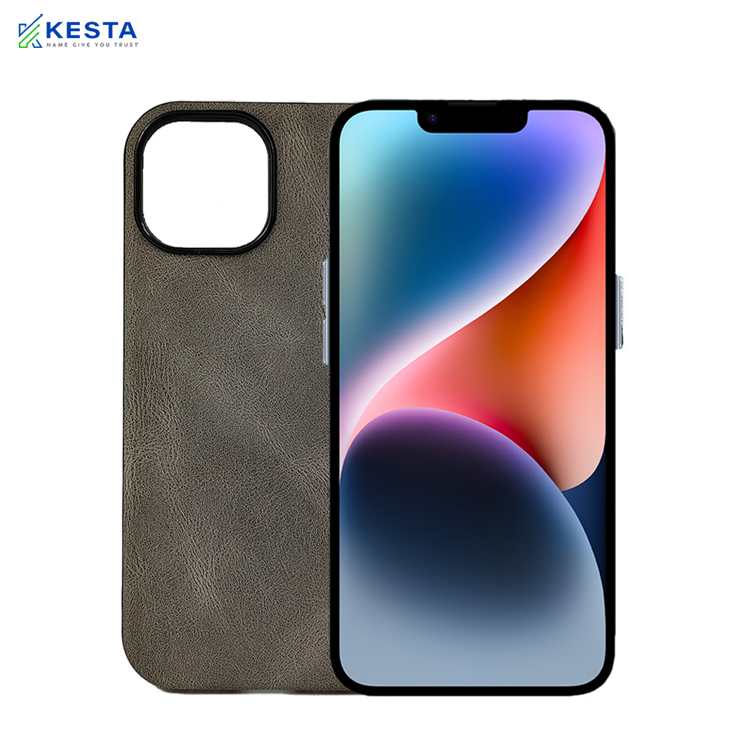 iPhone 15 Cover - Brave Titanium Leather Case (Waterproof & Dustproof)